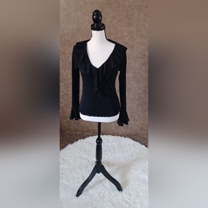 Women's Vintage Casa Lee Tunic Long Sleeve Sheer Top With Flared Sleeves Size XL